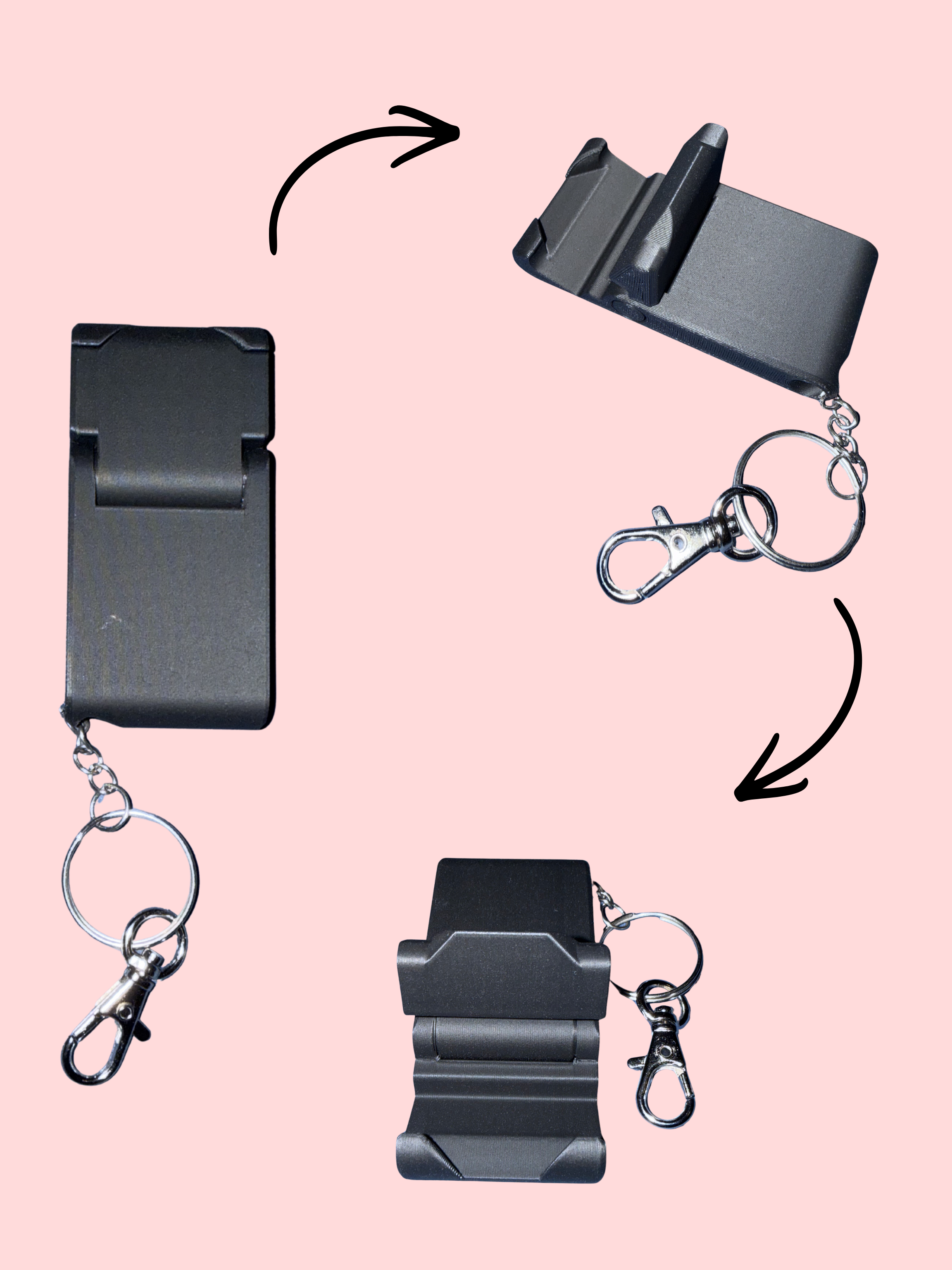 Support téléphone mini format poche plus porte clé standard
