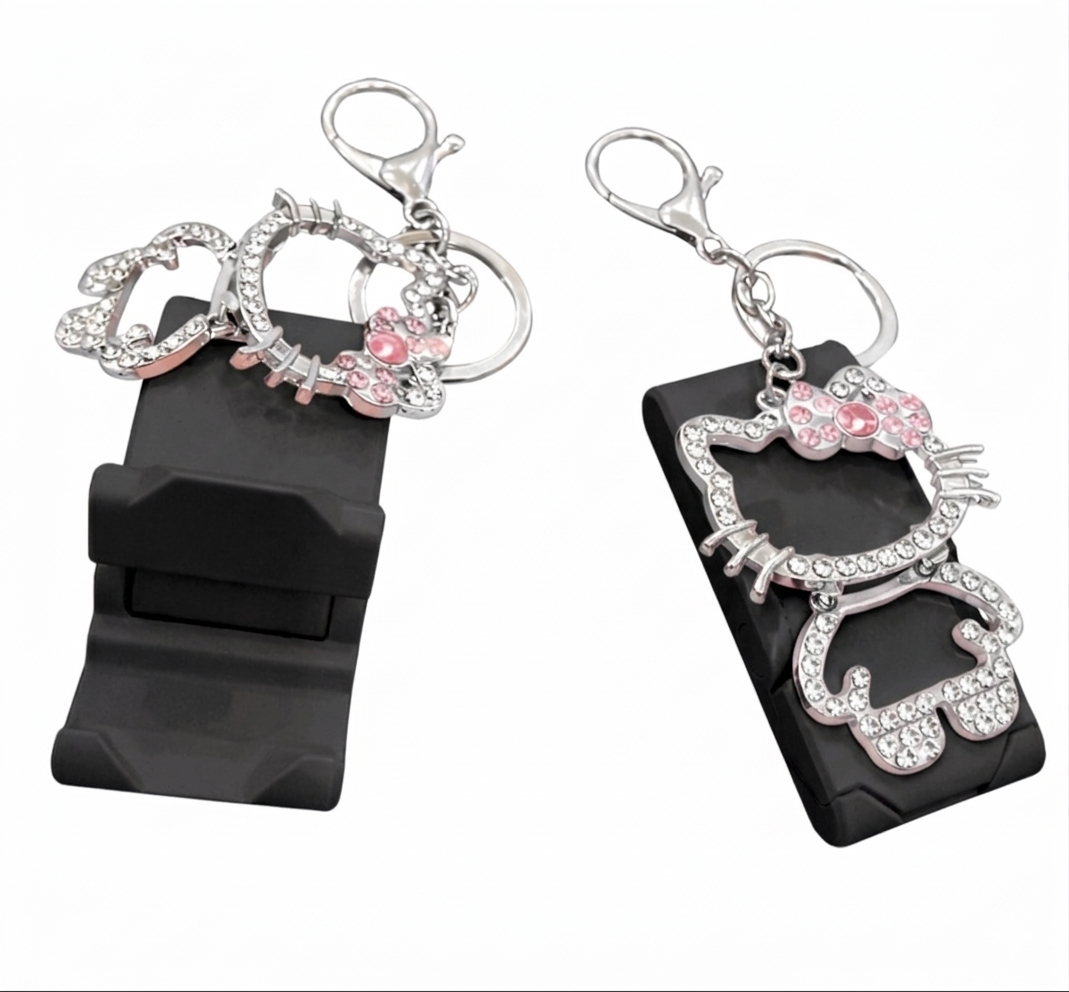 Support téléphone format poche avec porte clé HELLO KITTY
